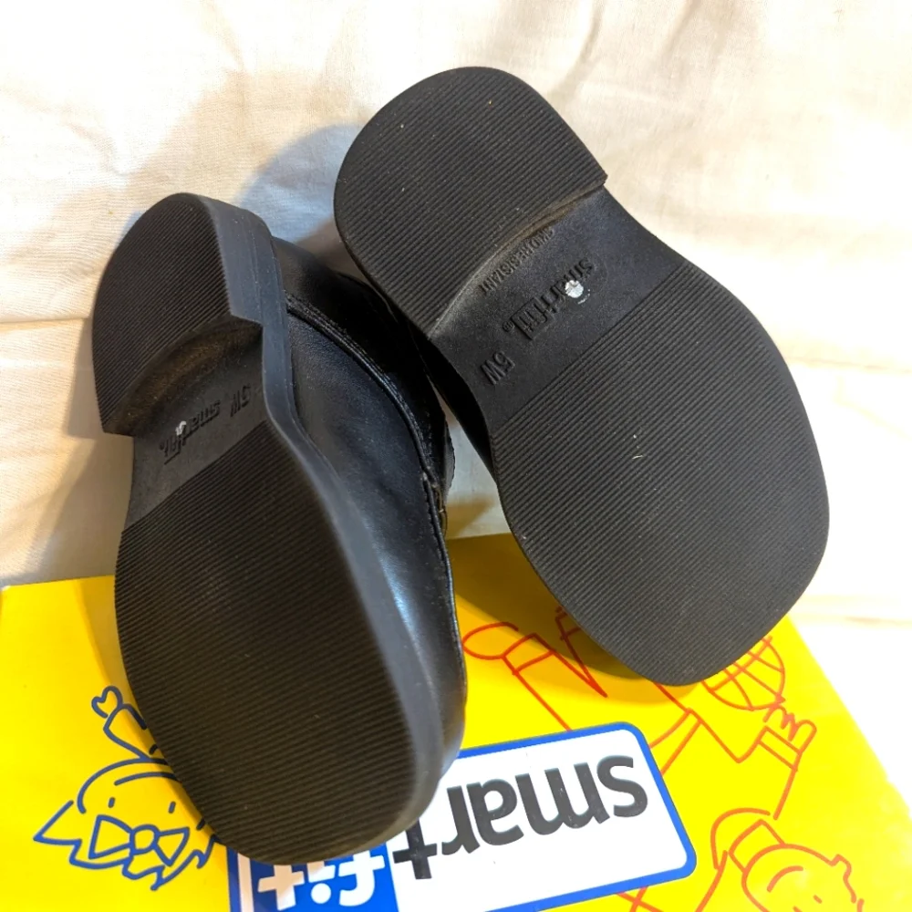 Smartfit Boys Black Dress Shoes Size 5W